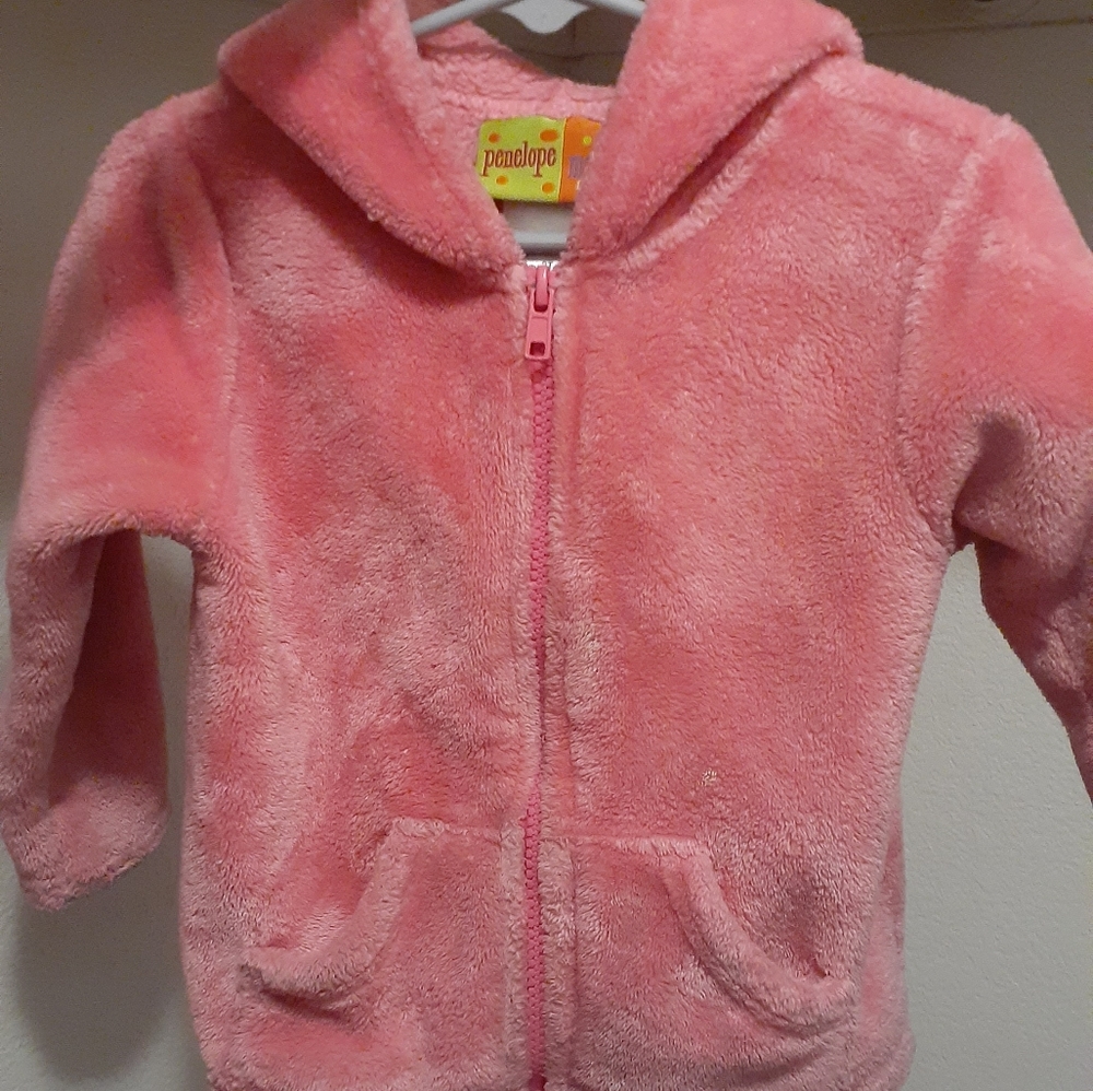 Fuzzy pink sweater with ears